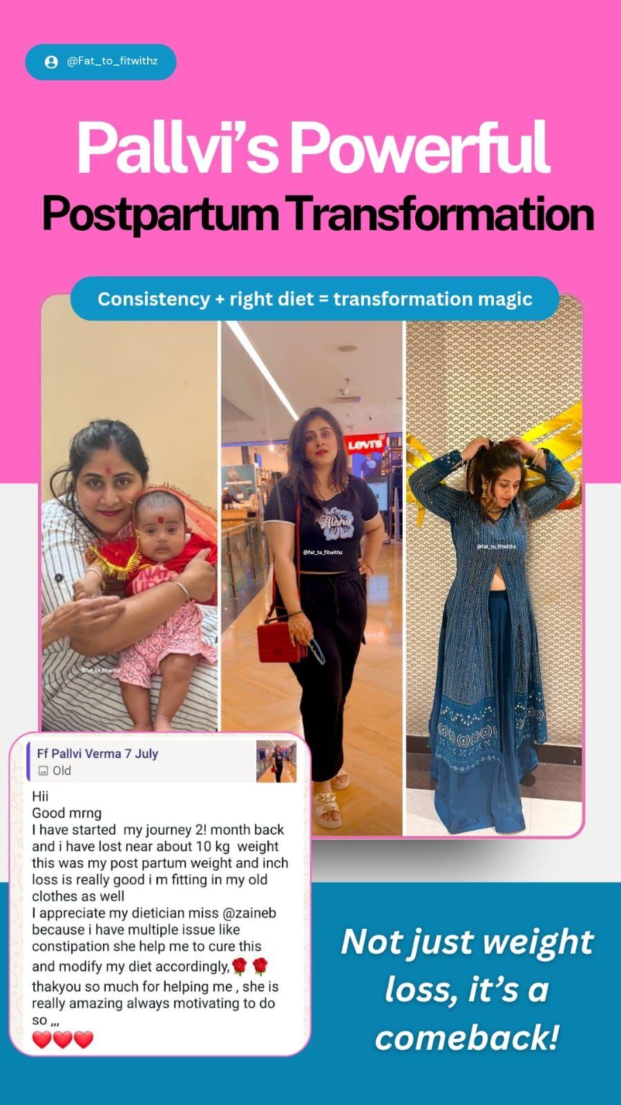 Client transformation from 98 kg to 62 kg