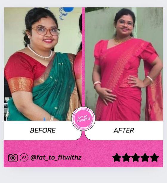 Client transformation from 71 kg to 61 kg