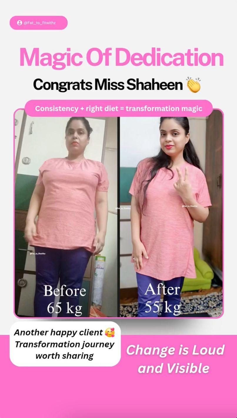Client transformation from 65 kg to 55 kg